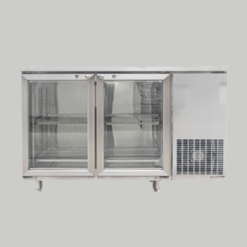 Tủ bàn mát quạt gió 2 cánh mở kính 1500x600x850