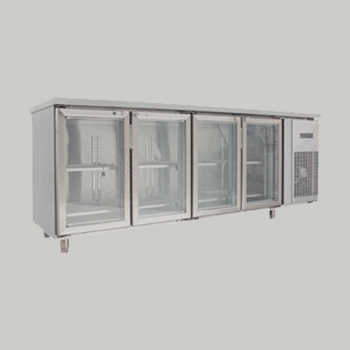 Tủ bàn mát quạt gió 4 cánh mở kính 2250x750x850